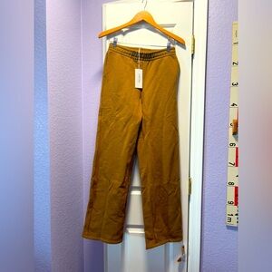 Reformation wide leg 100% cotton sweatpant brown NWT